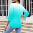 thumbnail image 4 of Virmaxy Womens Blouses Long Sleeve Shirt Women Casual Fashion Solid Color Button T-Shirt Long Sleeves One Shoulder Top Blouse Tops Mint Green-1 M, 4 of 7