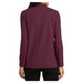 thumbnail image 6 of Womens Silk Touch Long Sleeve Cotton/Polyester Polo Shirt Burgundy x-small, 6 of 6