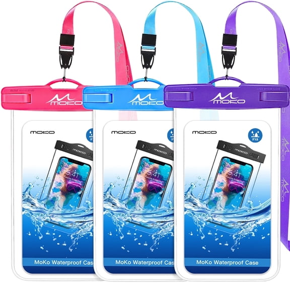 MoKo Waterproof Phone Pouch, Cell Phone Dry Bag Case Compatible with iPhone/Galaxy/Note/LG, up to 7"