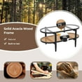 thumbnail image 5 of GOFLAME Rattan Coffee Table with Storage, 40” Wood Oval Coffee Table with Tempered Glass Tabletop & PE Rattan Shelf, 2-Tier Antique Boho Center Table for Living Room, Reception Room, Black, 5 of 9