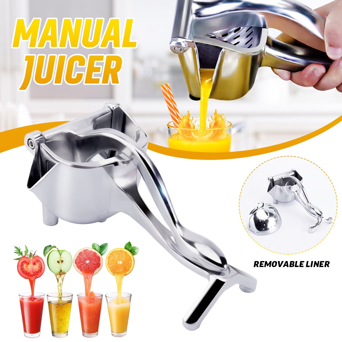 Manual Juicer Aluminum Alloy Hand Squeezer Lemon Orange Fruit Press Kitchen Tool 