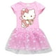 thumbnail image 4 of Hello Kitty nuevo vestido de estilo europeo y americano para niñas falda de princesa de manga corta de hilo de red de estrella y Luna de algodón para niños, 4 of 5