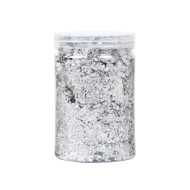Matsuzay Decoración de lámina de oro para uñas 2g, hojas de lentejuelas de imitación para manicura artesanal, purpurina para manualidades, pintura Artesanía Plata Matsuzay HA009689-02