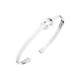 thumbnail image 2 of Silverly Women's 925 Sterling Silver Double Band Love Knot Adjustable Stackable Bangle Bracelet, 2 of 5