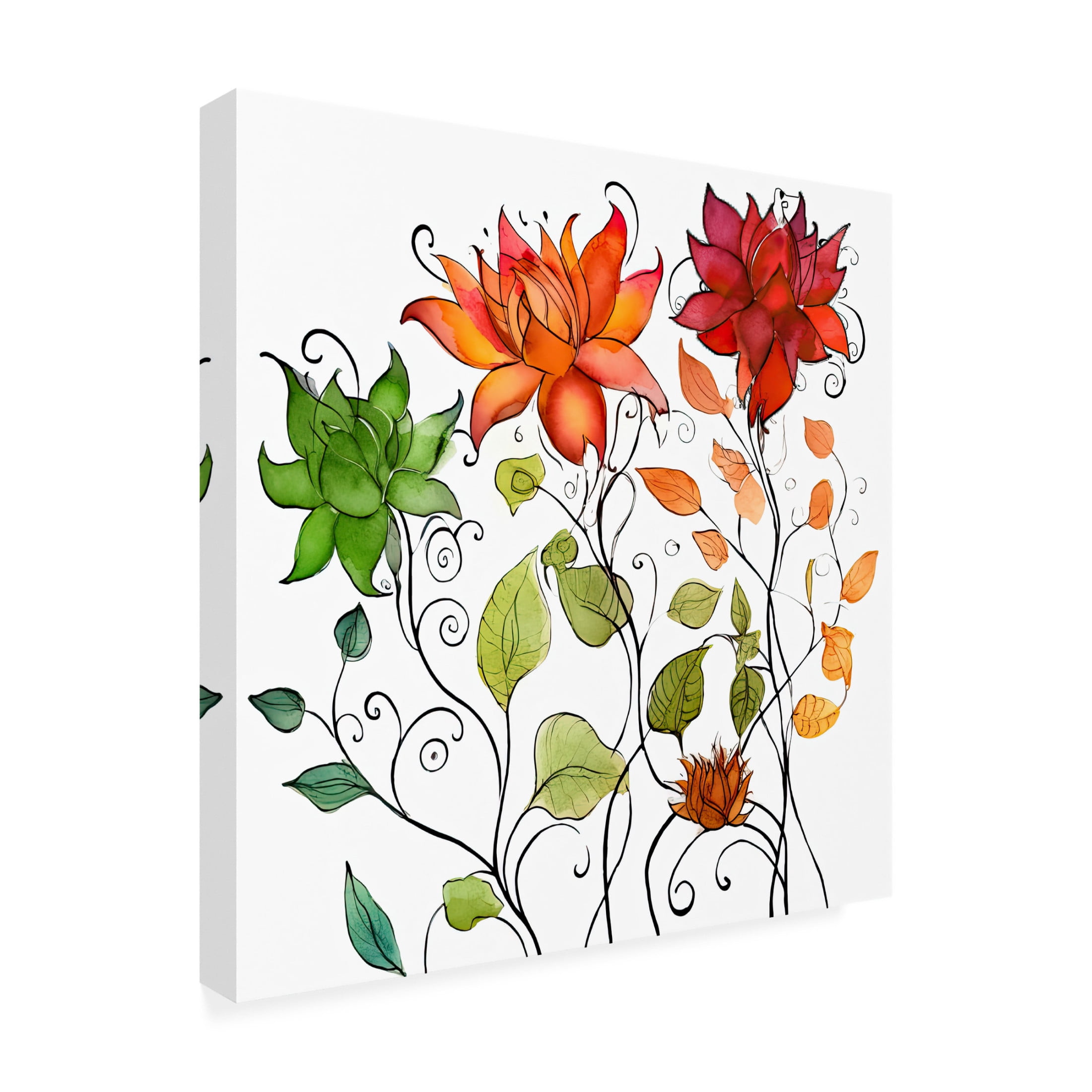 Canvas Wall Art - Sasha 'Vivacious III' Wall Art for Living Room, Bedroom, or Office Décor by Trademark Fine Art - 18 x 18 Inches