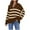 Coffee, variant on XFLWAM Women's Fall Winter Sweaters Lapel V Neck Long Sleeve Striped Chunky Knit Oversized Pullover Sweater Jumper Tops Beige XXL