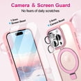 thumbnail image 4 of CASEFIV for iPhone 14 Pro Case,with Magnetic Invisible Stand [Military Drop Protection] [Compatible with MagSafe] Shockproof Slim Anti-Slip with 2 Screen Protector+ 2 Lens Protector,Pink, 4 of 7