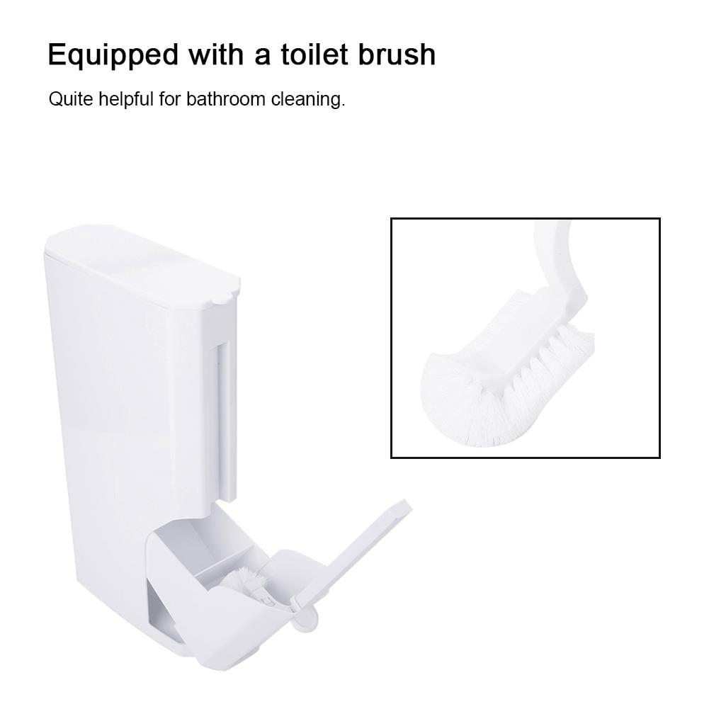 3L Plastic Trash Can W/ Toilet Brush Set Bathroom Waste Bin Toilet Dustbin Bag 