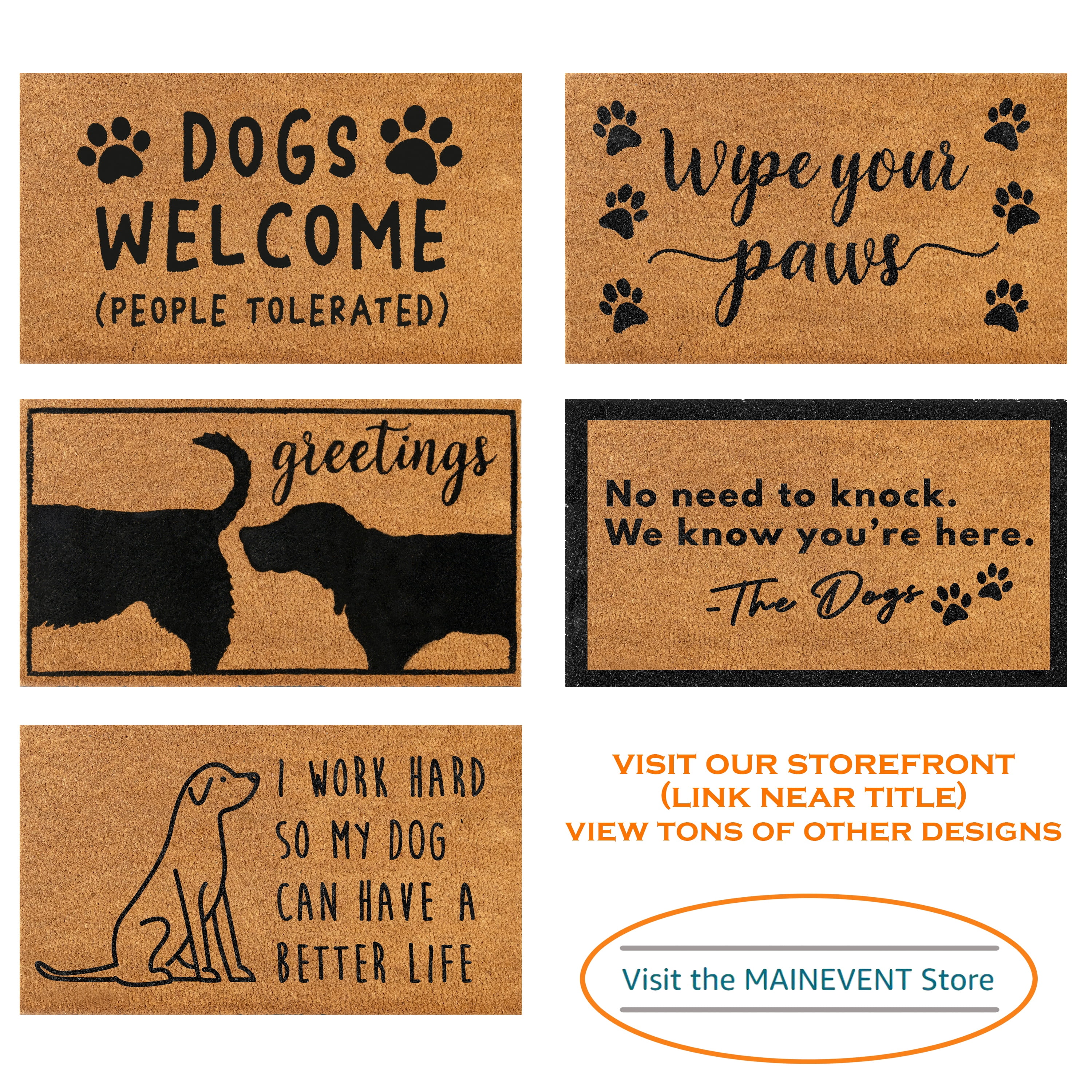 MAINEVENT Hope You Like Dogs Doormat 30x17 Inch, Funny Outdoor Welcome Mat for Outside