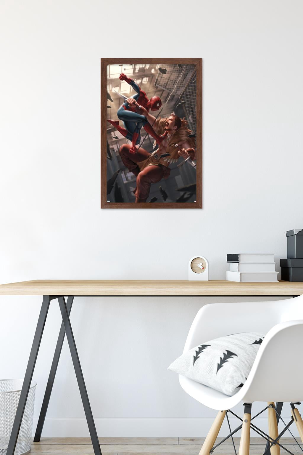 Marvel Comics - Spider-Man - Battle with Kraven Wall Poster, 14.725" x 22.375", Framed