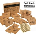 thumbnail image 2 of 144 Thank You Cards Bulk, Brown Kraft Thank You Notes with Envelopes and Stickers, Elegant 6 Designs Greeting Card for Wedding, Blank Inside, 4x6 Inch Invitation Envelopes for Thanksgiving Day, 2 of 8