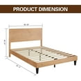 thumbnail image 5 of MUSEHOMEINC Mid Century Solid Wood Adjustable Height Platform Bed, Queen, 5 of 7