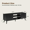 thumbnail image 2 of GIANNA Mid-Century Modern Wooden TV Stand for 55-60” TVs, 2 Storage Cabinets, Adjustable Shelf, Cable Management, Sturdy Legs, Easy Assembly, Black, 2 of 7