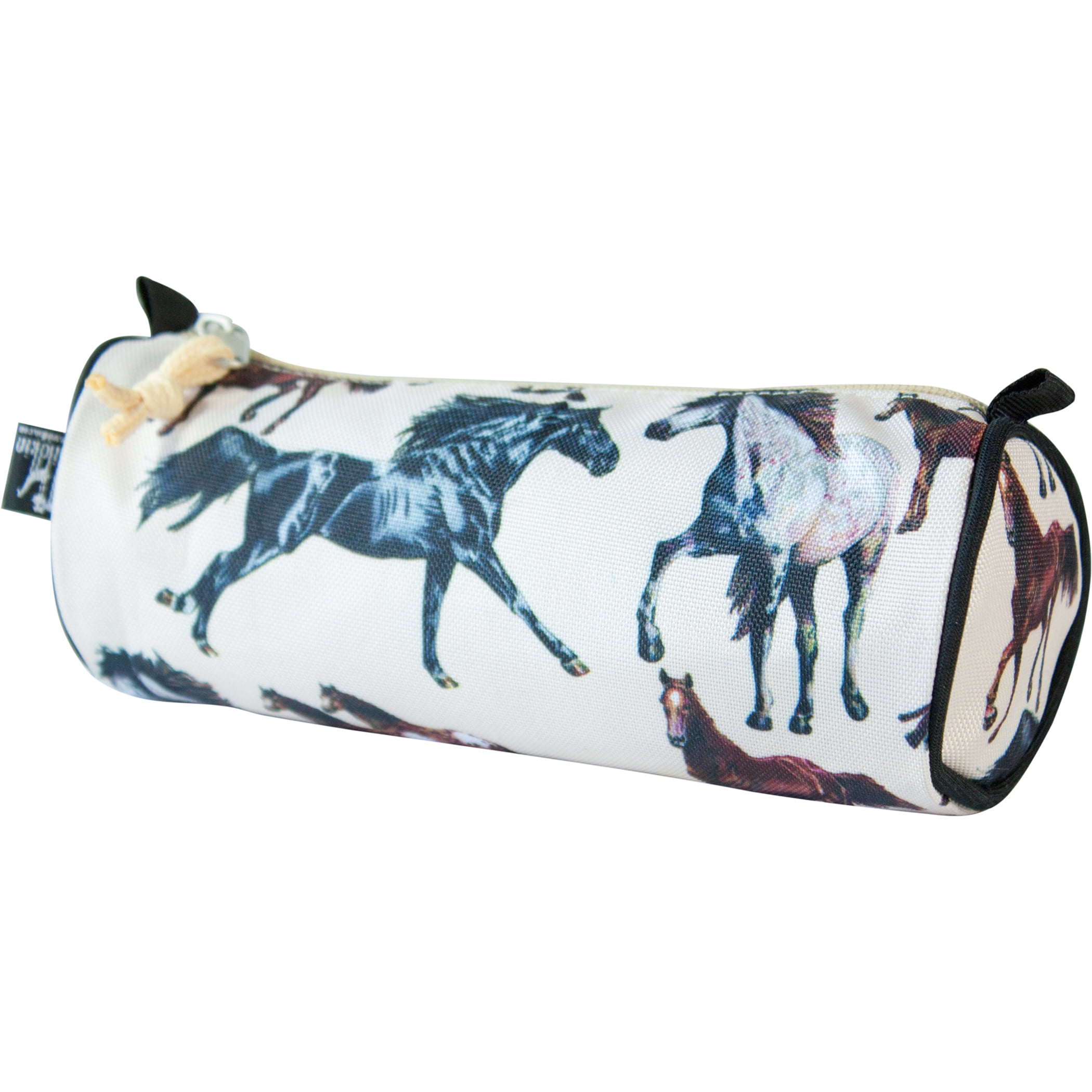 Equestrian Horses Fabric Handmade Pencil Case Make Up Bag Storage Pouch 