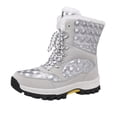 thumbnail image 5 of Tao Tao Womens Winter Snow Boots Waterproof Shoes Walking Comfortable Hiking Tennis Booties Furry Mid Calf Warm Lightweight Silver 40, 5 of 6
