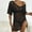 Black, variant on Aloohaidyvio Crochet Swimsuit Coverup for Women Short Sleeve Swim Cover Up Hollow Out Knitted Bikini Beachwear