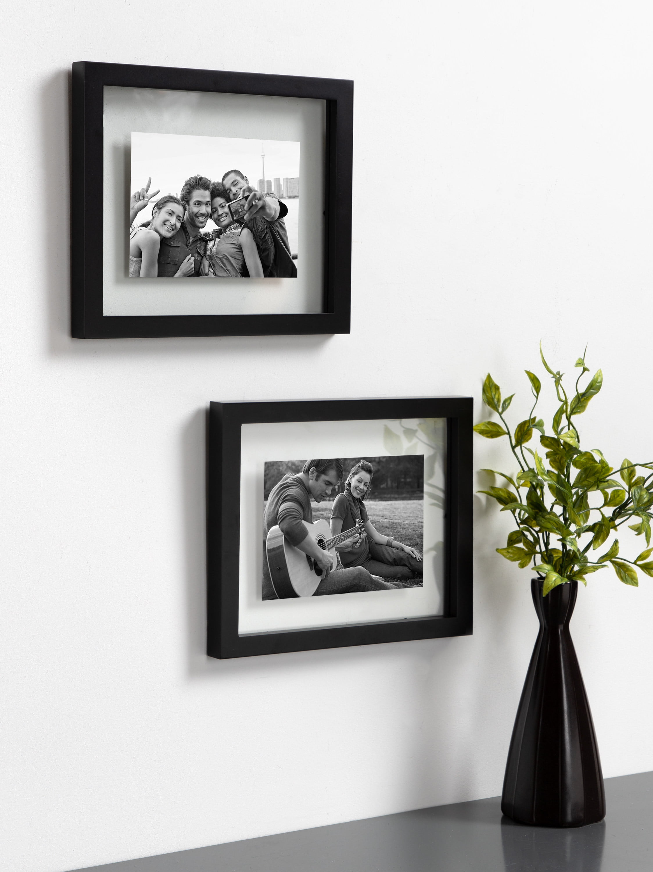DesignOvation Gallery Wood Photo Frame Set for Customizable Wall or Desktop  Display, Charcoal Gray 8x10 matted to 5x7, Pack of 4 – kateandlaurel