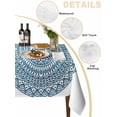 thumbnail image 3 of Turquoise Boho Tablecloth Square Table Cloth 60x60, Waterproof Tablecloth Outdoor Table Cloth, Retro Ethnic Teal Geometric Aesthetic Washable Table Cover for Kitchen Dinning Party, 3 of 8
