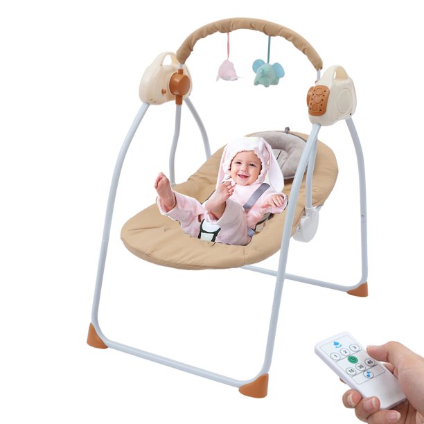 Electric Baby Swing for Infants, Bluetooth Swing Baby Bouncer Baby with