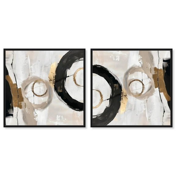 Art Remedy Elegant Boho Art Canvas, 12" x 12", Black Frame, Desert Moons Set