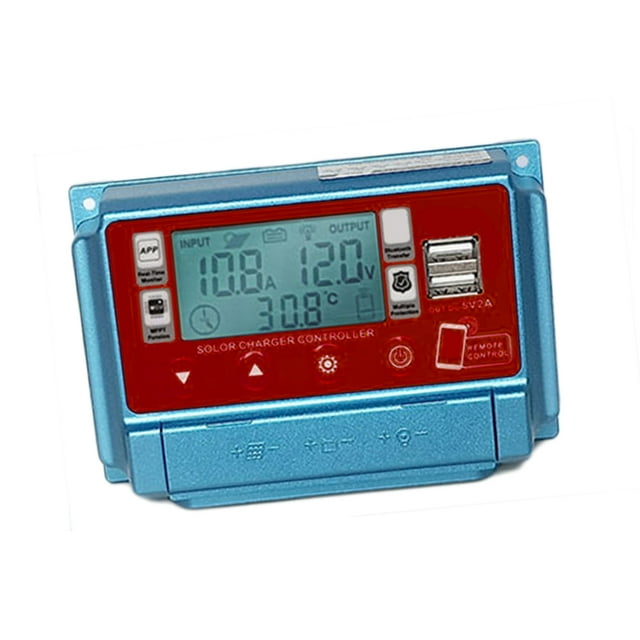 Controlador Wifi+BT 60A Controlador de Cargador Solar 12V/24V/36V/48V/60V CARGA MPPT Controladores LCD Pantalla Dual Controlador de Salida USB 5V Control de Carga Solar