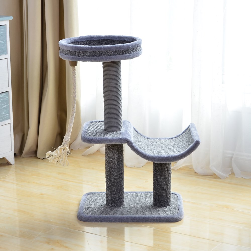Catry Cat Tree Cradle Bed Tower with Natural Sisal Scratching Posts and