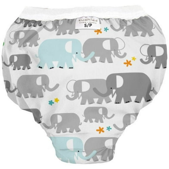 Kushies Baby Waterproof Training Pant (29-33 Pounds), White Elephants, Medium