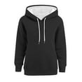 thumbnail image 3 of Charmgo Womens Hoodies on Sale, Women's Autumn Solid Color Loose Casual Long Sleeve Hooded Sweatshirt with Pocket Fall Sweaters for Women 2024, Black Hoodies for Women XXL, 3 of 3