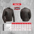 thumbnail image 3 of First Mfg Co - Rider Club - Men's Motorcycle Biker Riding Jacket - Leather - Brown Beige - Small, 3 of 5