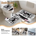 thumbnail image 4 of 4Pcs African American Shower Curtain Sets with Rugs, Black Girl Shower Curtain for Bathroom Decor Sets with Paris Eiffel Tower Art Pattern, Grey Waterproof juego de baño, with 12 PCS Hooks, 4 of 4