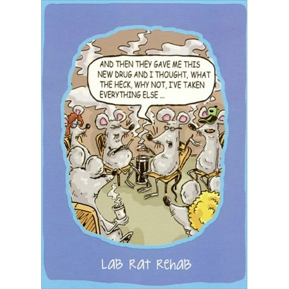 Designer Greetings Lab Rat Rehab Funny / Humorous Birthday Card