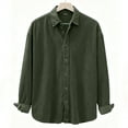 thumbnail image 4 of OGLCCG Mens Corduroy Shirt Long Sleeve Button Down Casual Blouses Tops Casual Classic Lapel Collar Bussiness Work Tshirt for Men, 4 of 7