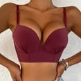 thumbnail image 5 of LLYWEY T Shirt Bras for Women Sports Bras Women High Support Ladies Tie-Front Bra Style-1343 Women's Plus Soft Cup Bra Feature Adult Female Training Sports Bras Red 38B, 5 of 8