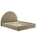thumbnail image 3 of Resort Performance Velvet Arched Round King Platform Bed in Taupe, 3 of 9
