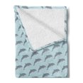 thumbnail image 2 of Dolphin Soft Flannel Fleece Blanket, Simple Marine Themed Pattern with Sea Animal Symmetric Design Graphic, Cozy Plush for Indoor and Outdoor Use, 50" x 70", Pale Blue and Blue Grey, by Ambesonne, 2 of 5