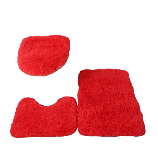 Bathroom Rug Set Super Soft U-shaped Foot Pad Non-slip Absorbent Floor Mat for Home Bathroom Decoration Soft Toilet Mat
