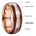 thumbnail image 5 of 8mm Hawaiian Koa Wood Tungsten Rings Mother of Pearl Shell Wedding Band Size 7-12, 5 of 6