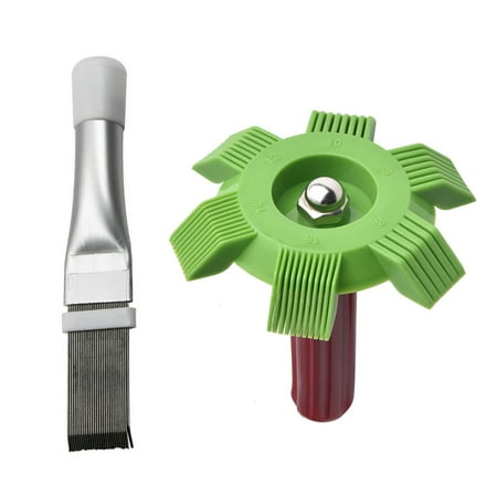 

FarDo 2Pcs/Set Fin Comb Cleaning Easy-holding Brush Air Conditioner Cleaning Comb for Oil Cooler