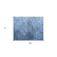 thumbnail image 3 of 5' X 8' Denim Blue Wool Floral Hand Tufted Non Skid Area Rug, 3 of 9