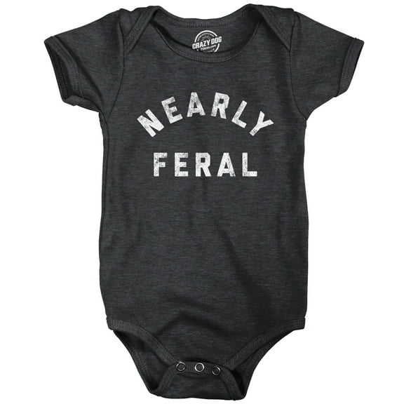 Nearly Feral Baby Bodysuit Funny Untamed Wild Animal Joke Jumper for Infants