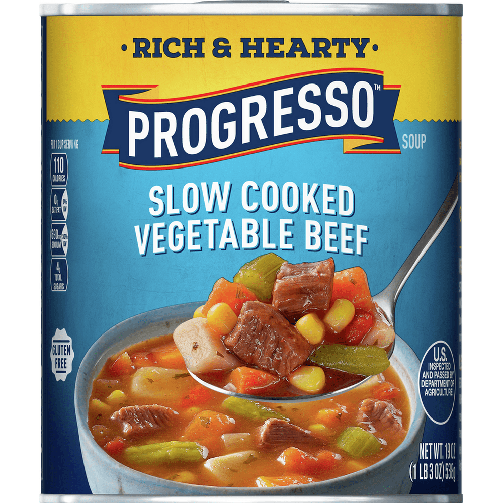Progresso Rich and Hearty Slow Cooked Vegetable Beef Soup, 19 oz