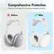 thumbnail image 5 of Funda para Almohadillas Los Oídos/Cubierta Las Orejeras/Cubierta La Diadema 3 en 1 Silicona Transparente Con Orejas Gato Airpods Max () Blanco, 5 of 9