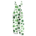 thumbnail image 3 of BiZtdJrK Prime Sales of The Day, St Patricks Jumpsuits for Women 2025 Funny Printed Cute Holiday Rompers Summer Casual Adjustable Strap Cotton Linen Overalls with Pockets Green XXXXL, 3 of 6