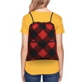 thumbnail image 7 of Plaid Flannel In Red Drawstring Backpack Bag Water Resistant Yoga Shopping Cinch Bag Sackpack For Men Women, 7 of 7