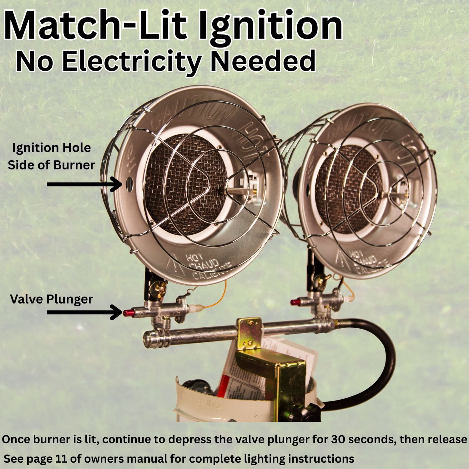 Comfort Gear 30,000-BTU Double Tank-Top Outdoor Portable Propane Heater