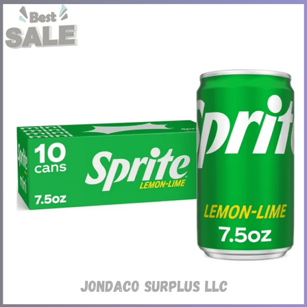 Sprite Lemon Lime Mini Soda Pop Soft Drink, 7.5 fl oz, 10 Pack Cans