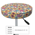 thumbnail image 4 of Easygdp colorful Skull sunflower Print Easy To Install Bar Stool Covers&Stool Covers Round&Elastic Stool Cover, Barstool Covers,Washable&Bottom With Elastic Edge-13 inch, 4 of 7