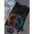 thumbnail image 3 of Hippie Peace Sign Symbol T-Shirt Women -Image by Shutterstock, Female x-Large, 3 of 4