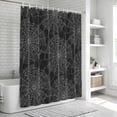 thumbnail image 5 of Polyester Fabric Halloween Shower Curtain, Black Cobwebs Retro Abstract Texture Waterproof Bathtub Curtain Bathroom Decor Set with Hooks 72 x 72 Inches, 5 of 6