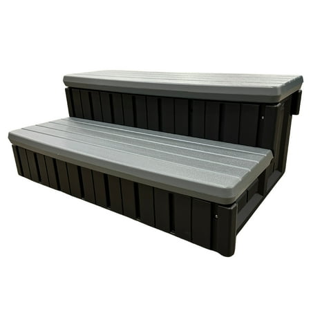 Heatwave Spa Step Polyethylene with Storage Slate Grey